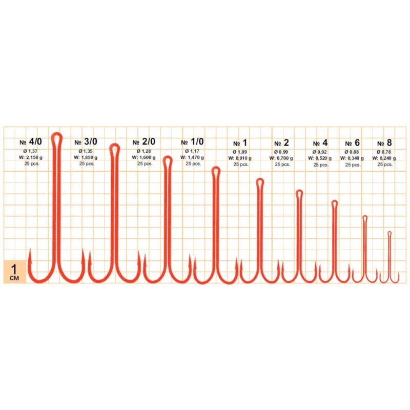 Divžubura āķi Gurza DOUBLE RED DRAGON Red