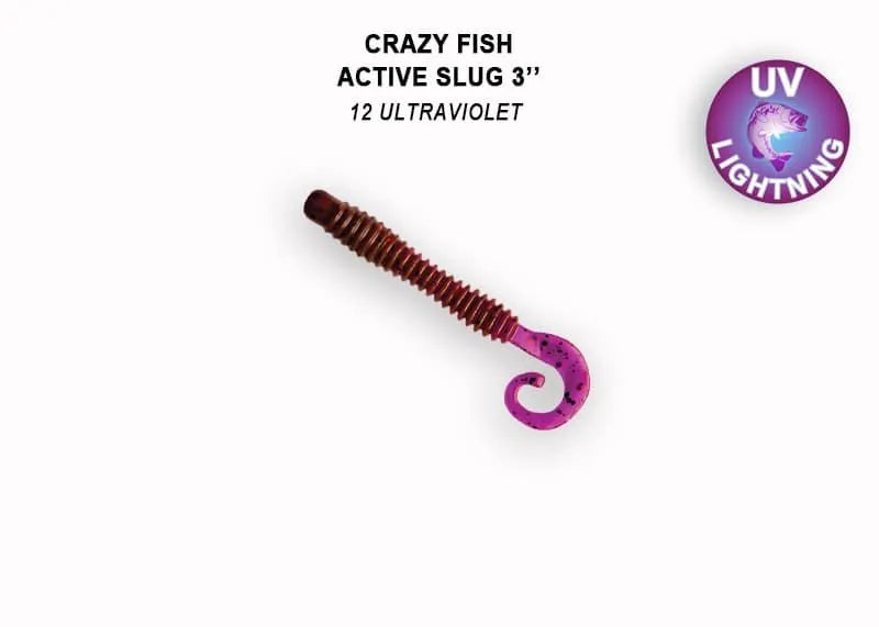 Silikona mānekļi Crazy Fish ACTIVE SLUG 3" #12