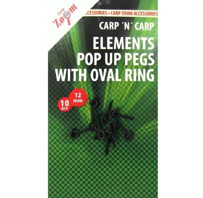 Skrūves Carp Zoom Elements Pop Up Pegs with Oval Ring 12mm , 10gab.