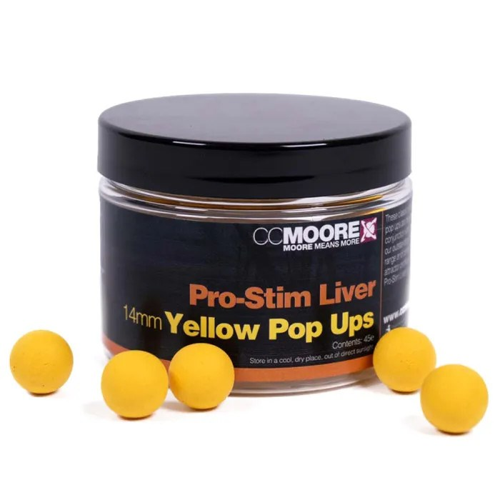 Pop Up Pro-Stim Liver Yellow Pop Ups 14 mm