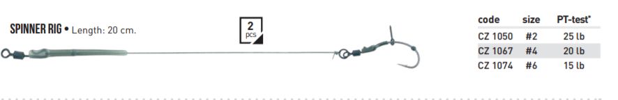 Gatavās pavadiņas Carp Zoom Spinner Rig 2gab