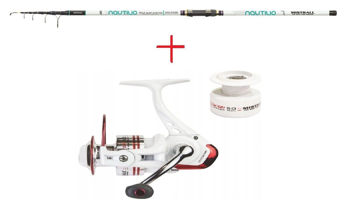 Kaugpüügikomplekt merel Mistrall NAUTILIO TELE SURF CASTING 4.20M 100-250G + MISTRALL ODYS 6000 FD