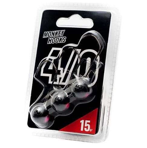 Džiggalvas Monkey Hooks 4/0 Black - Pink