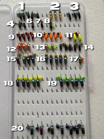 Baitless Tungsten mormyshka "Bezmotilka" UV