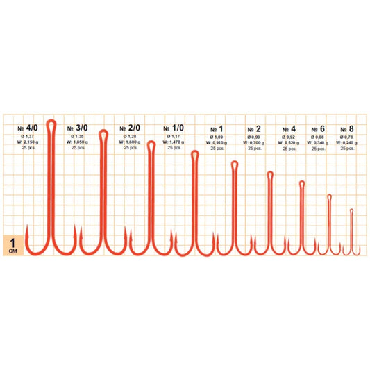 Divžubura āķi Gurza DOUBLE RED DRAGON Red