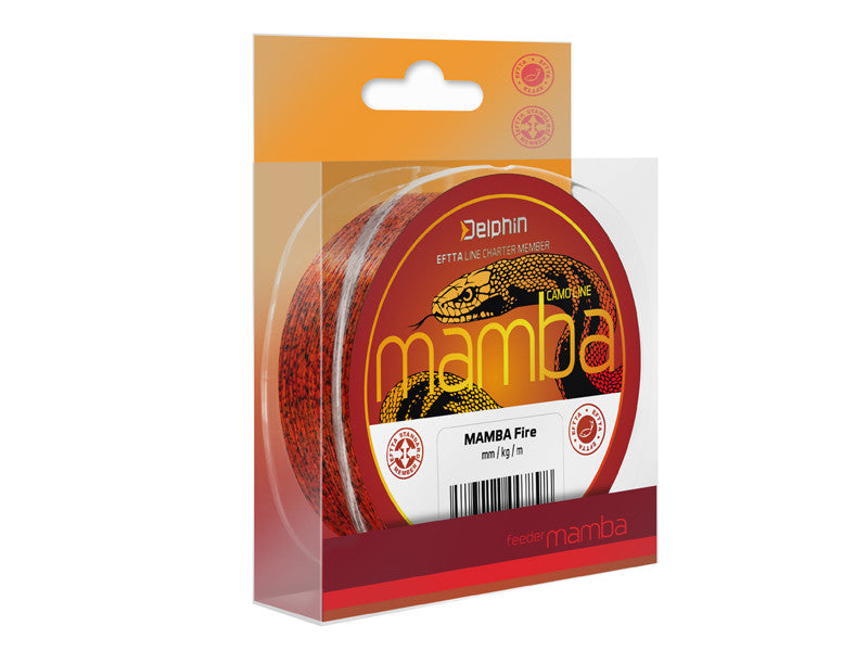 Monofīlā aukla Delphin MAMBA Feeder / Fire