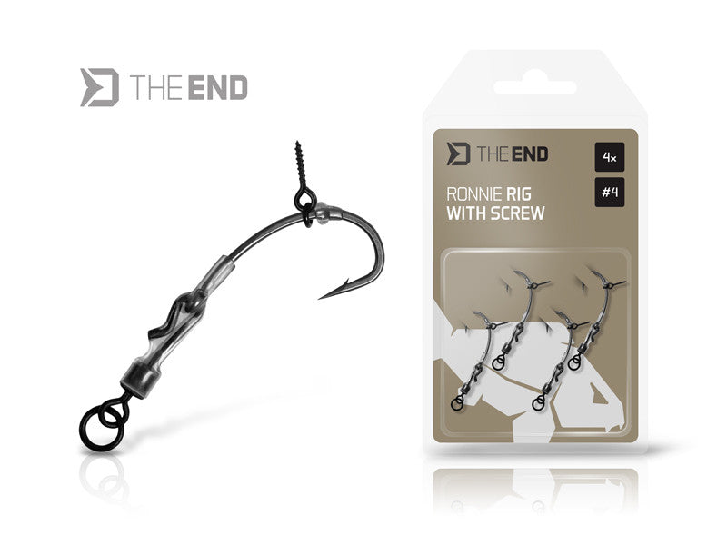 Sistēma Delphin THE END Ronnie Rig with a bait screw /4 pcs