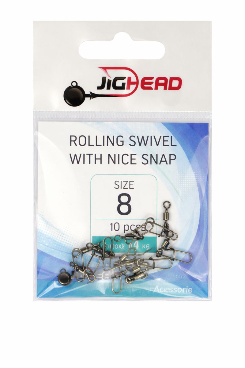 Karabīnes JigHead Rolling swivel with nice snap