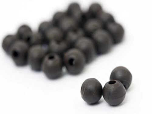 AKARA Black Rubber Beads 4mm / 10gab.