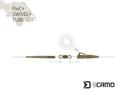 Antitangle komplekts Delphin sCAMO PinC + Swivel + Tube / 5 sets