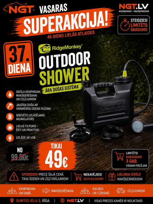 Shower Ridge Monkey välistingimustes kasutatav massaažidušš (täiskomplekt)