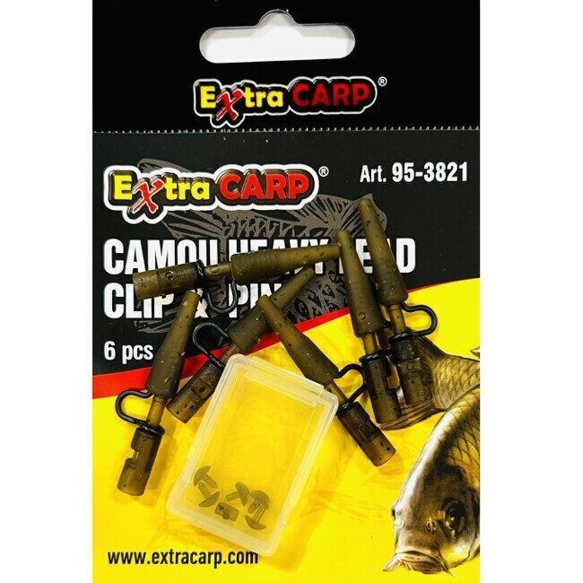 Extra carp CAMOU HEAVY LEAD CLIP / 6 pcs per bag