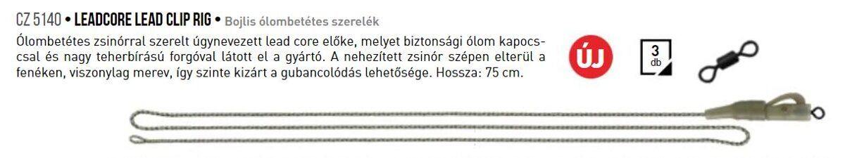 Gatavā sistēma CZ Leadcore Lead Clip Rig