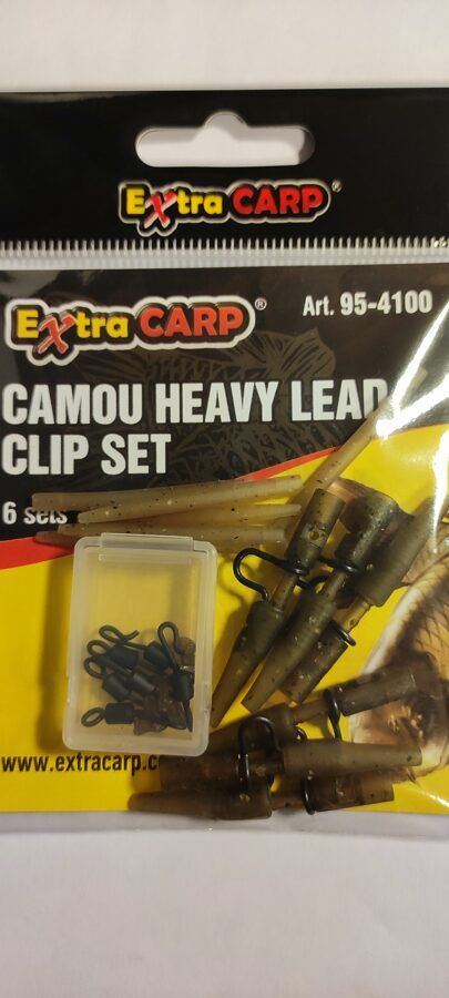 Klipši Extra Carp Camou Heavy Lead Clip set