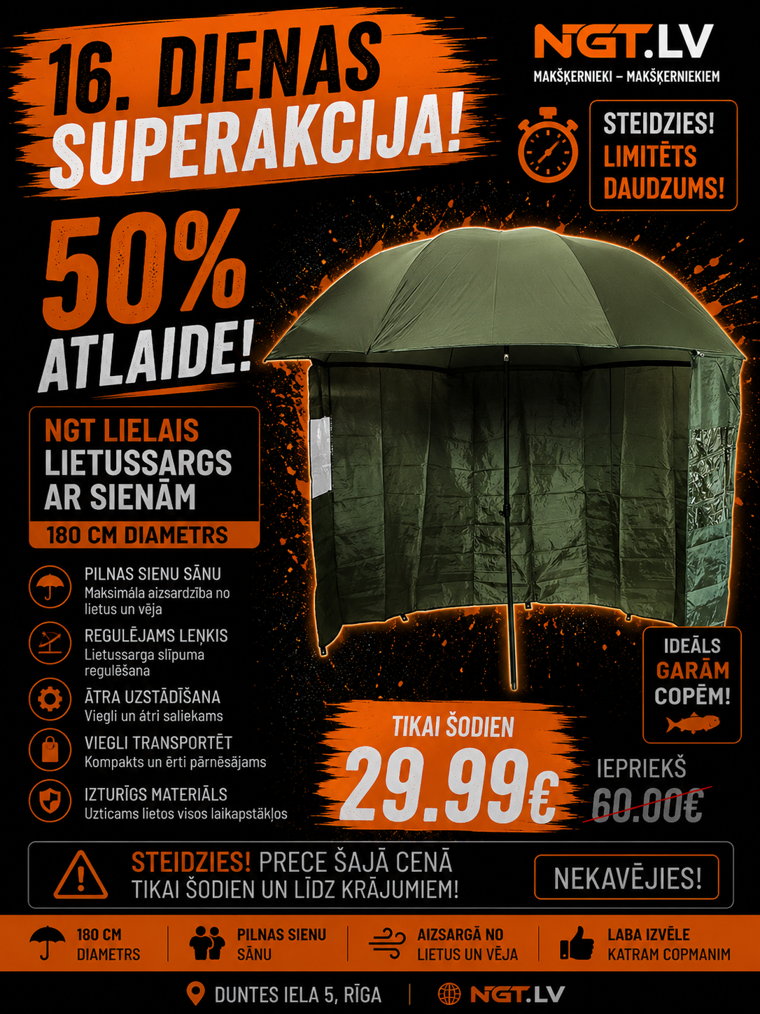Vihmavari NGT vihmavari - 45" külgedega