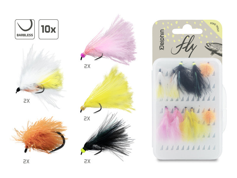 Mušiņu komplekts Delphin FLY / Pond trout