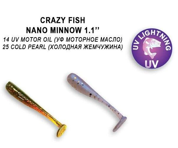 Silikona Mānekļi Crazy Fish NANO MINNOW 1.1" 14/25