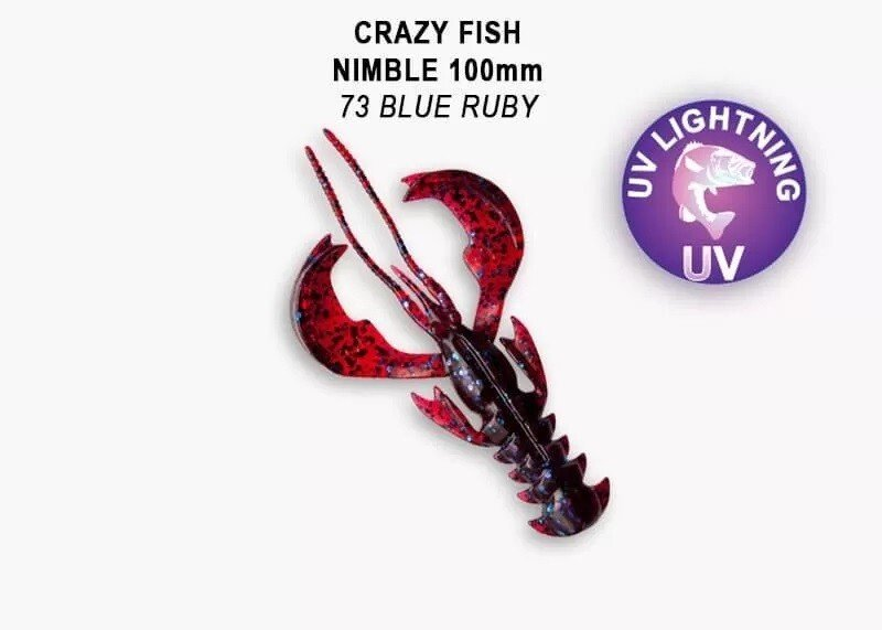 Silikona Mānekļi Crazy Fish Nimble 4" , 100 mm #73