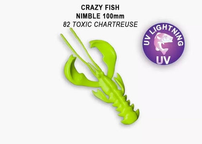 Silikona Mānekļi Crazy Fish Nimble 4" , 100 mm #82