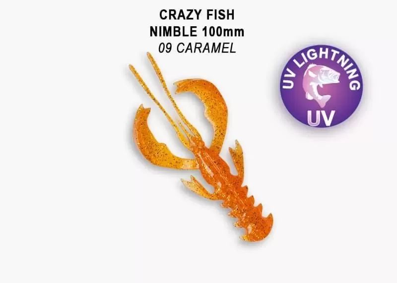 Silikona Mānekļi Crazy Fish Nimble 4" , 100 mm #9