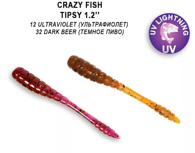 Silikona māneklis Crazy Fish Tipsy 1.2" #12/32