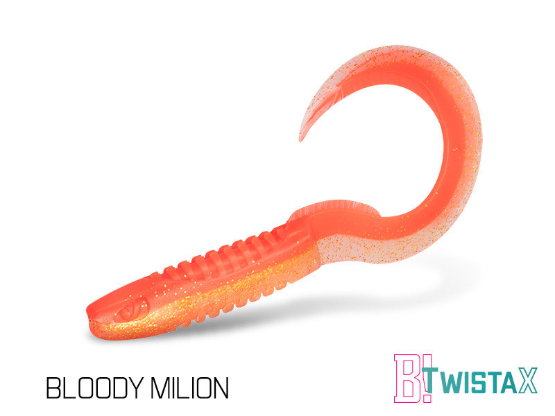 Silikona māneklis Delphin TwistaX Eeltail UVs | 15cm Bloody Milion