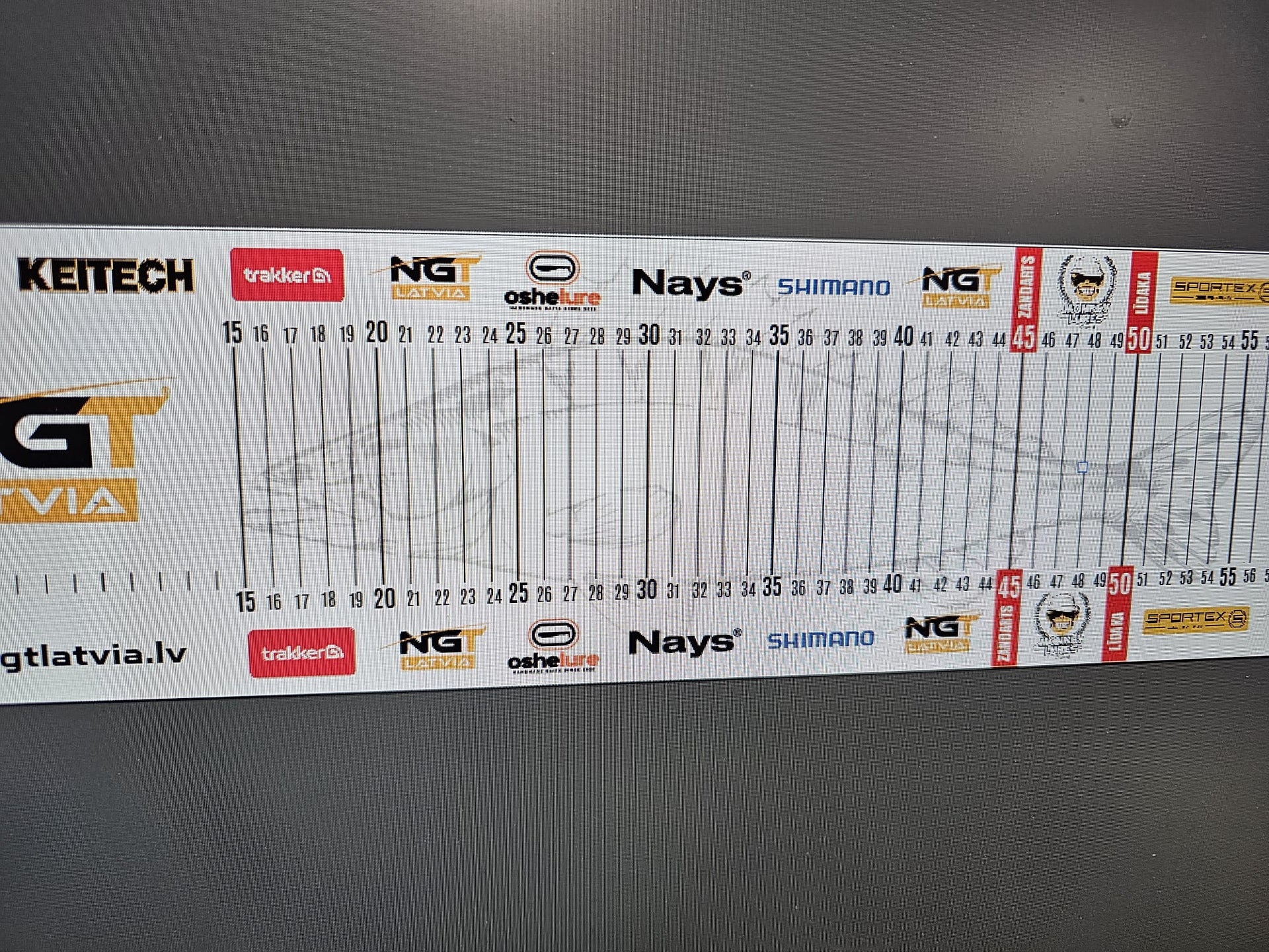 NGT mērlente zivju mērīšanai