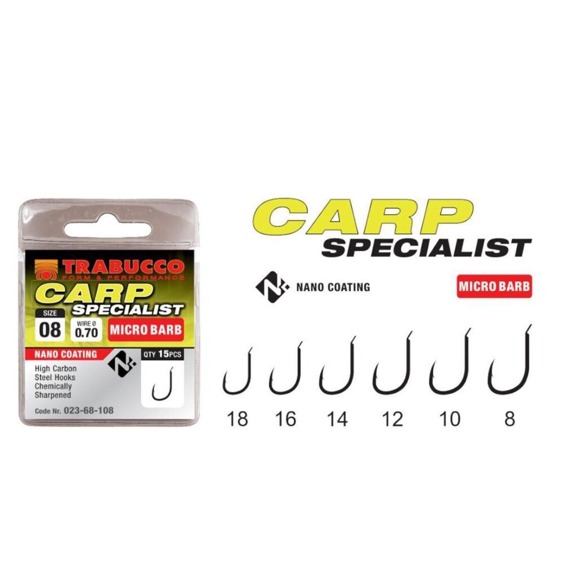 Āķi Trabucco CARP SPECIALIST MICRO BARB Hooks