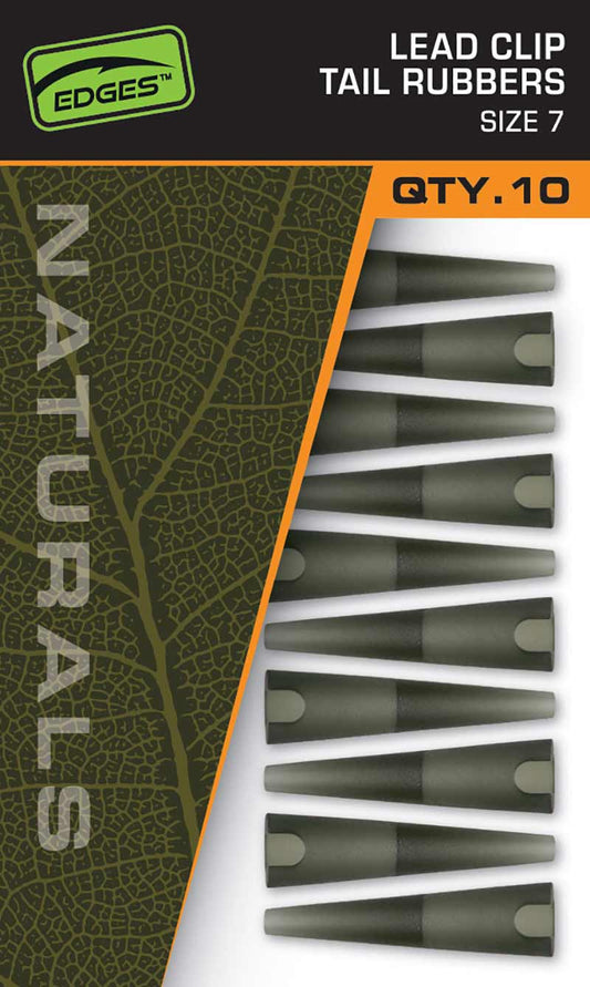 Konusi svina klipšiem Fox EDGES™ Naturals Lead Clip Tail Rubbers Size 7