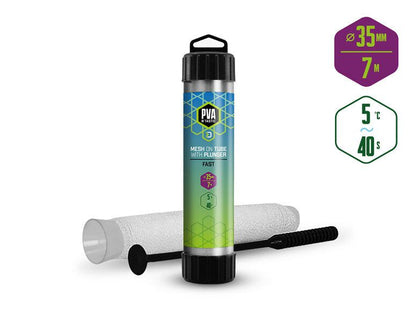 Delphin siets PVA n’tastic QUICK TUBE+PLUNGER 7m - 35mm / Mesh Delphin PVA n’tastic QUICK / TUBE+PLUNGER /7m - 35mm