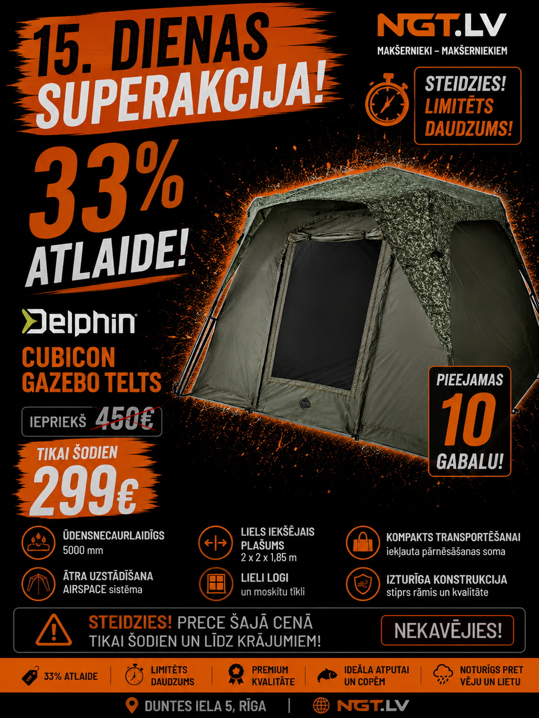 Telk Delphin CUBICON AirSPACE C2G / gazebo tüüpi telk 