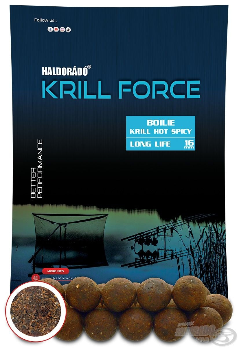 Boilas Haldorado Krill Force Boilie Long Life Krill Hot Spicy 700g