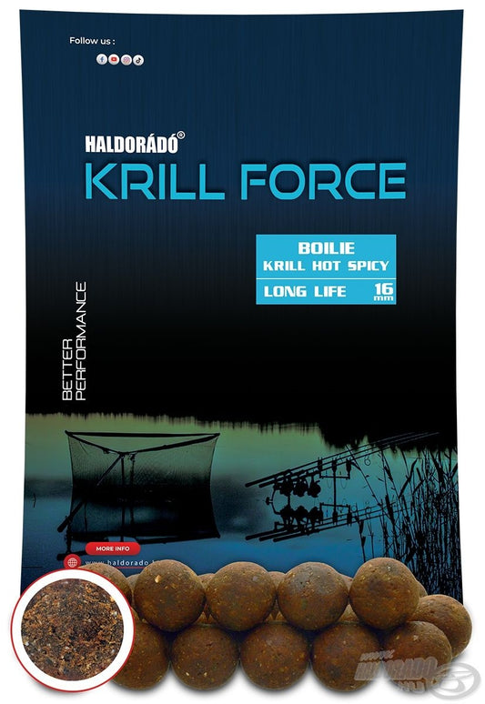 Boilas Haldorado Krill Force Boilie Long Life Krill Hot Spicy 700g