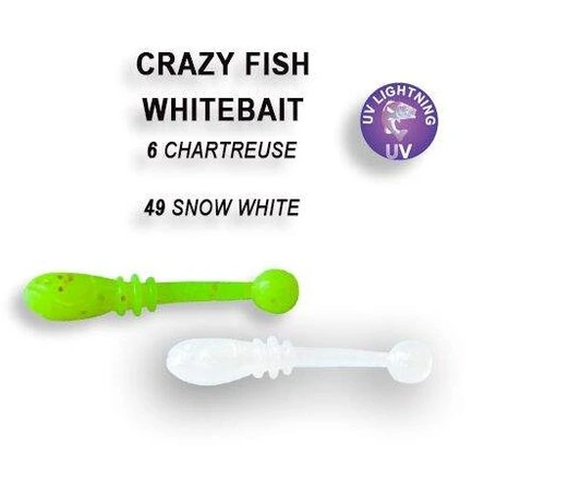 Silikoonist peibutis Crazy Fish Whitebait 2cm
