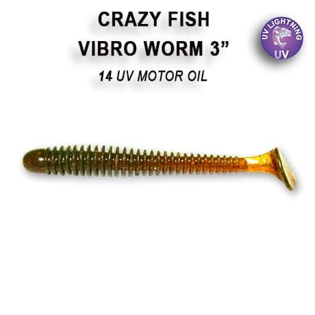 SILIKOONILISED LANDID Crazy Fish Vibro Worm 75 mm
