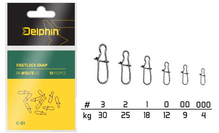 Karabīnes Delphin Fastlock Snap C-01