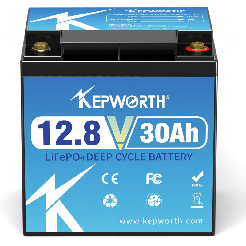 Akumulators KEPWORTH Lithium LifePo4 12V 30Ah 164x124x170mm 3kg IP65 Waterproof