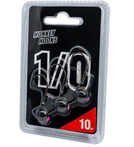 Monkey Lures Džiggalvas Monkey Hooks 1/0 Black - Pink Produkts