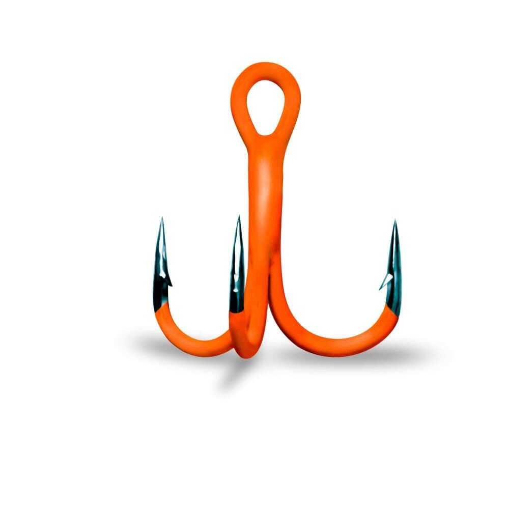 Trīsžuburu āķi GURZA ROUND TREBLE ST-36 UV ORANGE K-1509