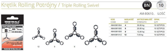 Griezulis Mistrall Triple Rolling Swivel