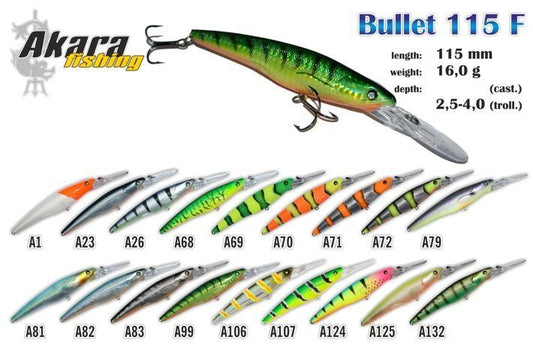 Voobler AKARA Bullet 115 F (115 mm, 16 g, 2,5–4 m) – A83 – A83