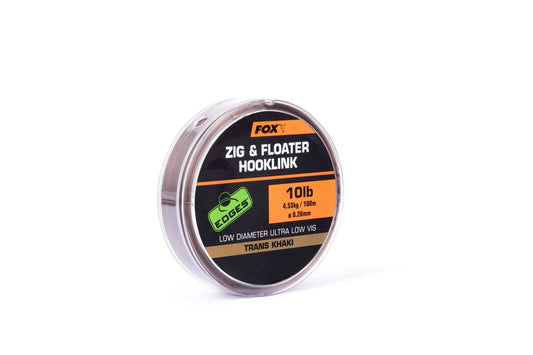Fox Edges Zig & Floater Hooklink Trans Khaki 100m