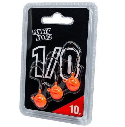 Džiggalvas Monkey Hooks 1/0 Orange - Gelb