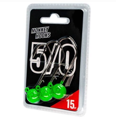 Džiggalvas Monkey Hooks 5/0 Green - White