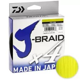 Punutud tamiil DAIWA J-BRAID X4 kollane 150m