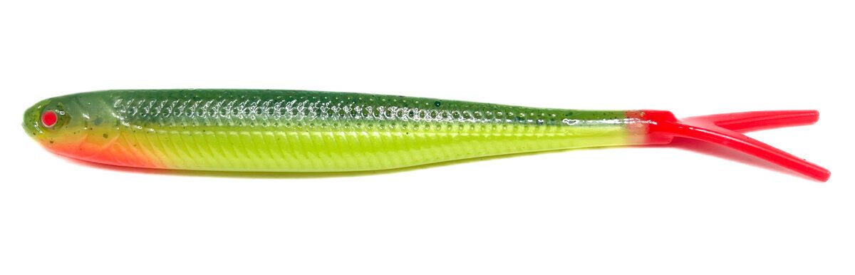 OSHELure Zander Tail Pelagic ar Sarkanu Asti, 7" Silikona mānekļi Zandartiem