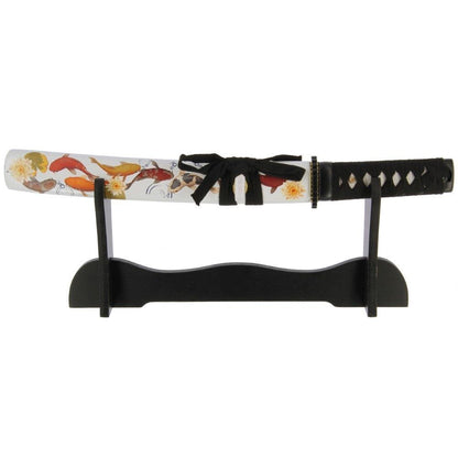 Koi dizaina Tanto zobens - Roku darinājums + statīvs / Hand Made Tanto Sword Set 132 Koi design