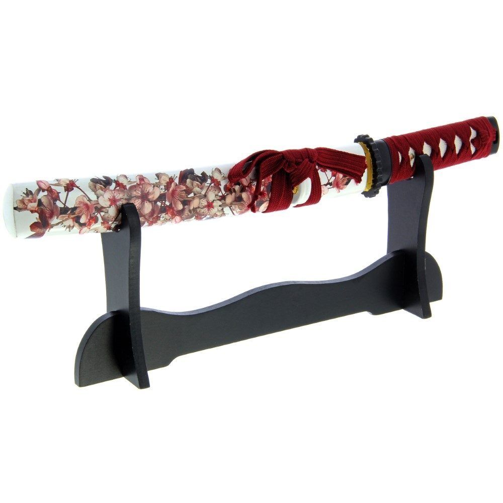 Ziedu dizaina Tanto zobens - Roku darinājums + statīvs / Hand Made Tanto Sword Set 149 Blossom design