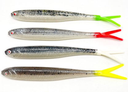 OSHELure Zander Tail Pelagic ar Sarkanu Asti, 7" Silikona mānekļi Zandartiem
