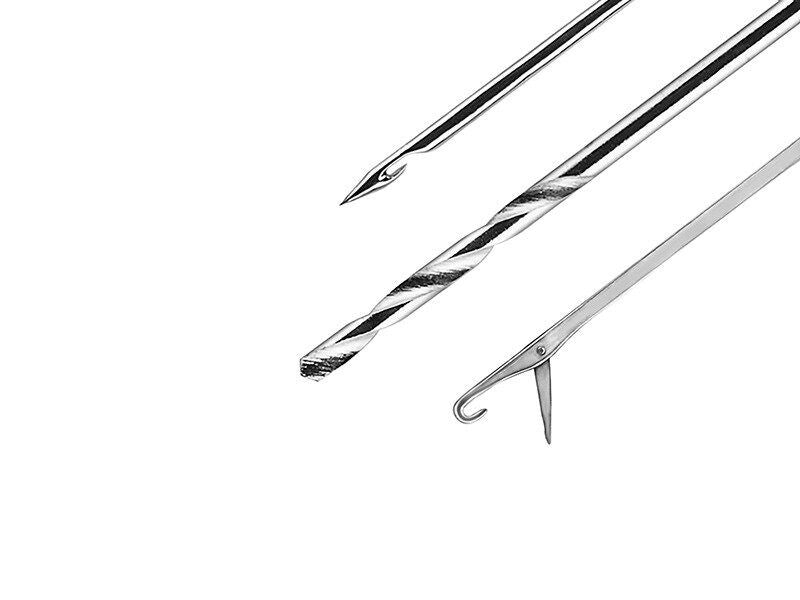 Delphin adatas un urbja komplekts T-END Grip 3XF / Fluo needle and drill set Delphin T-END Grip 3XF